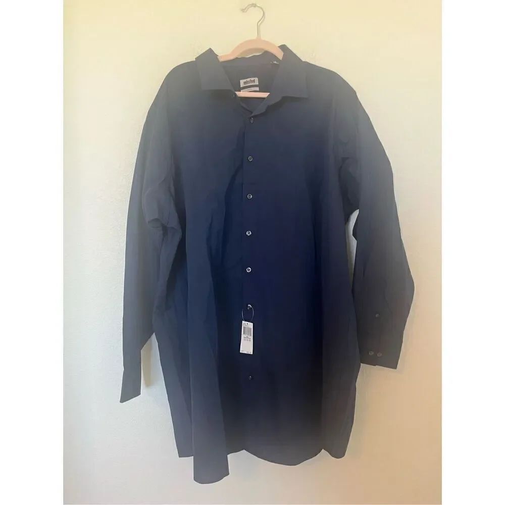 Unlisted By Kenneth Cole Big and Tall Blue Button Down Shirt 20 35/36 NEW